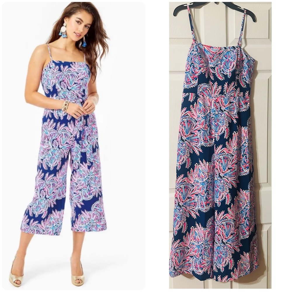 Lilly Pulitzer Blue and Pink Bohemian Jumpsuit